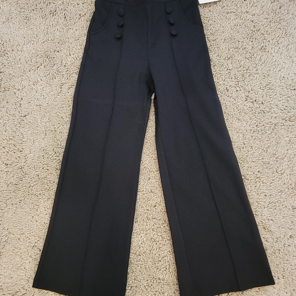 Gabby Skye Black Formal Wide-Leg Trousers